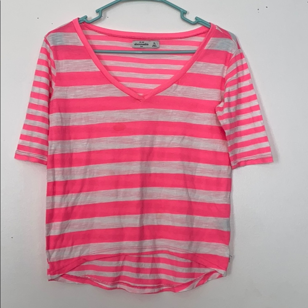 Pink and White Striped Tee